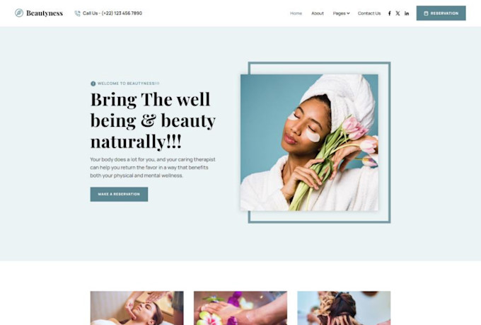 design spa website, beauty website, salon website using wordpress